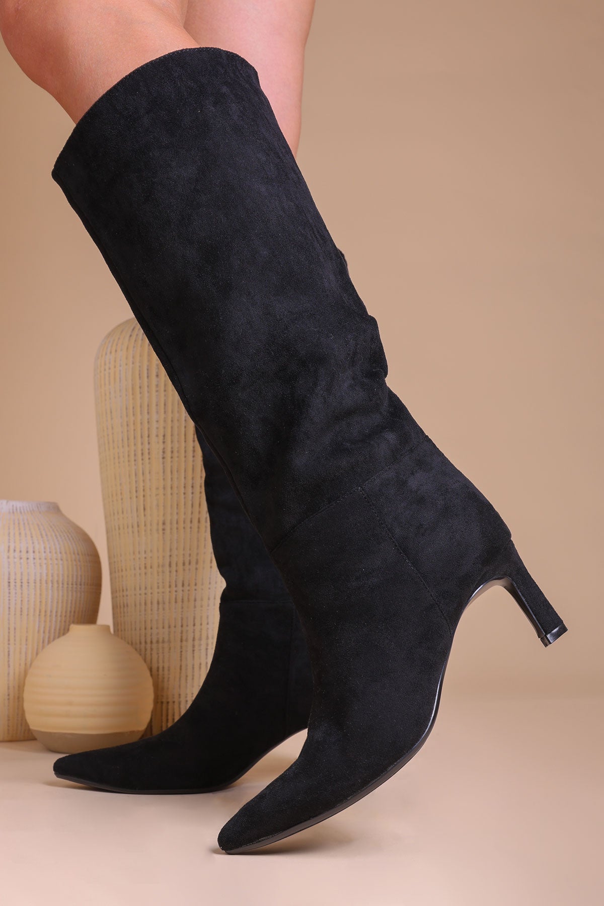 HOT Flat Boots Suede Slouch Knee High Boots Knee High Boots