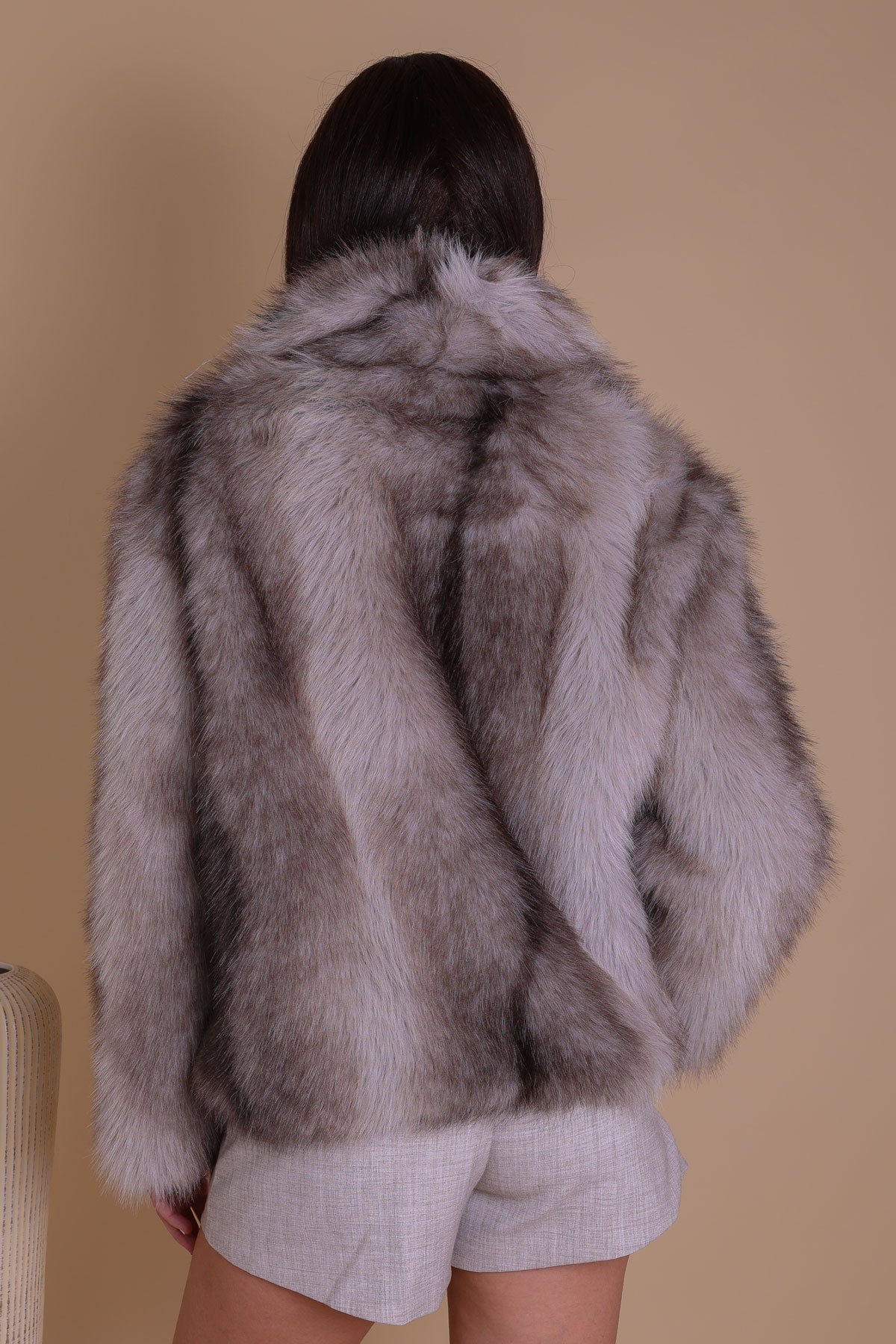 Outerwear Grey Fur Coat Missguided Womens Brown Multi Tone Faux