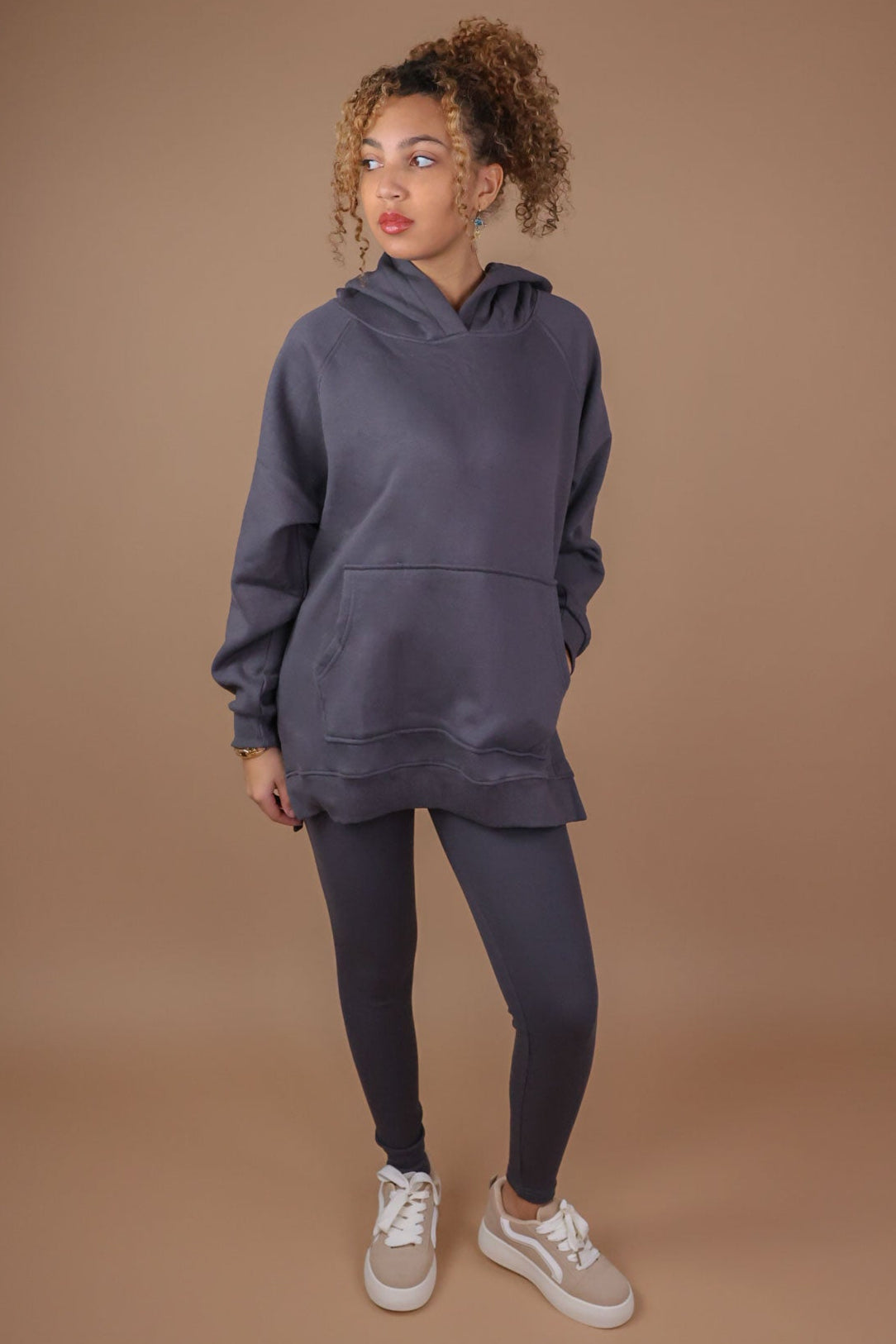 Slate Grey Oversized Hoodie and Leggings Set Miss Moda Luxe