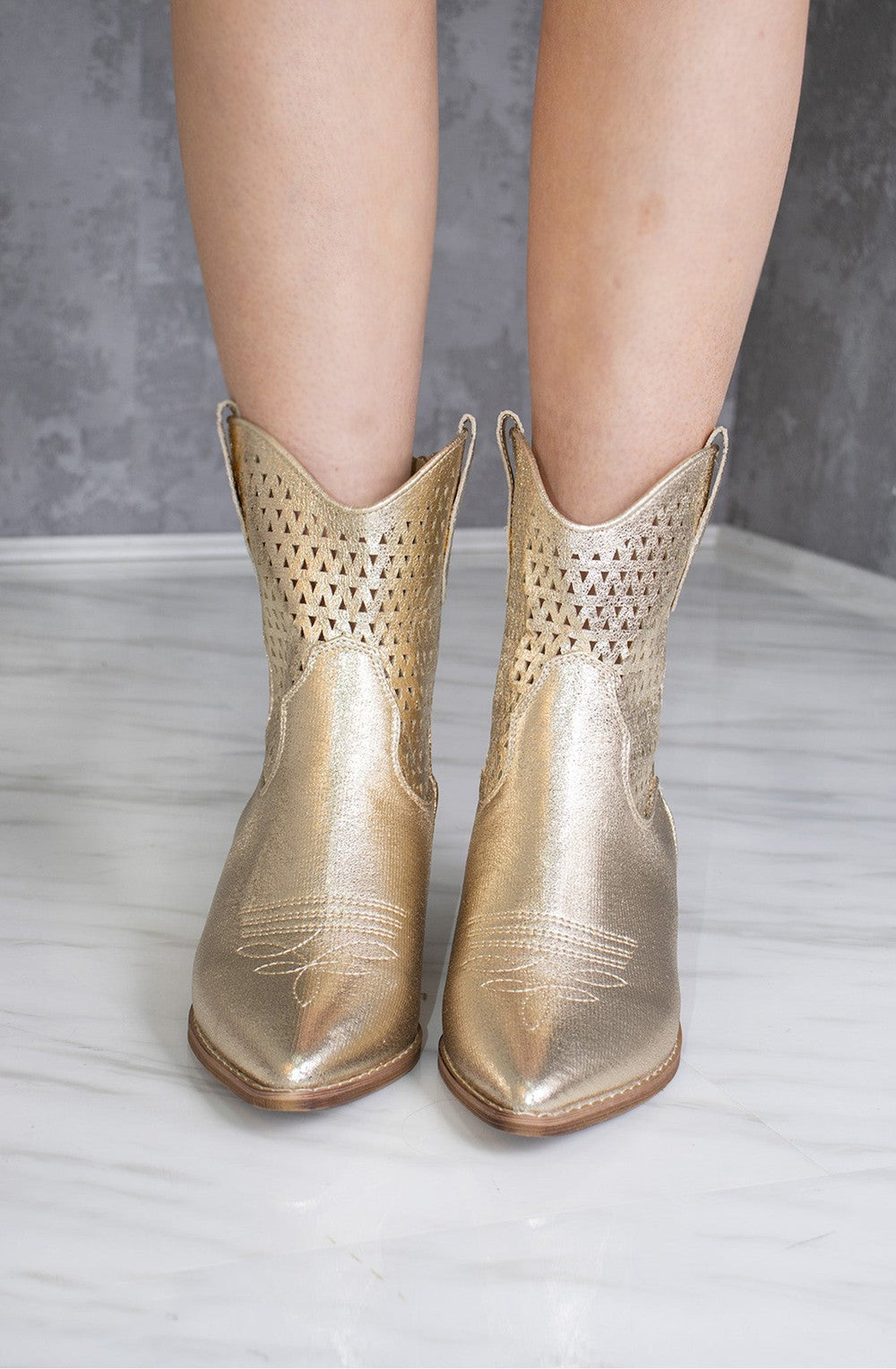 Block Heel Gold Boots Uk Womens Gold Cut Out Block Heel Short