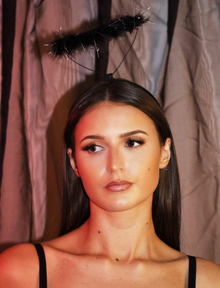 Black Fluffy Angel Halo Headband