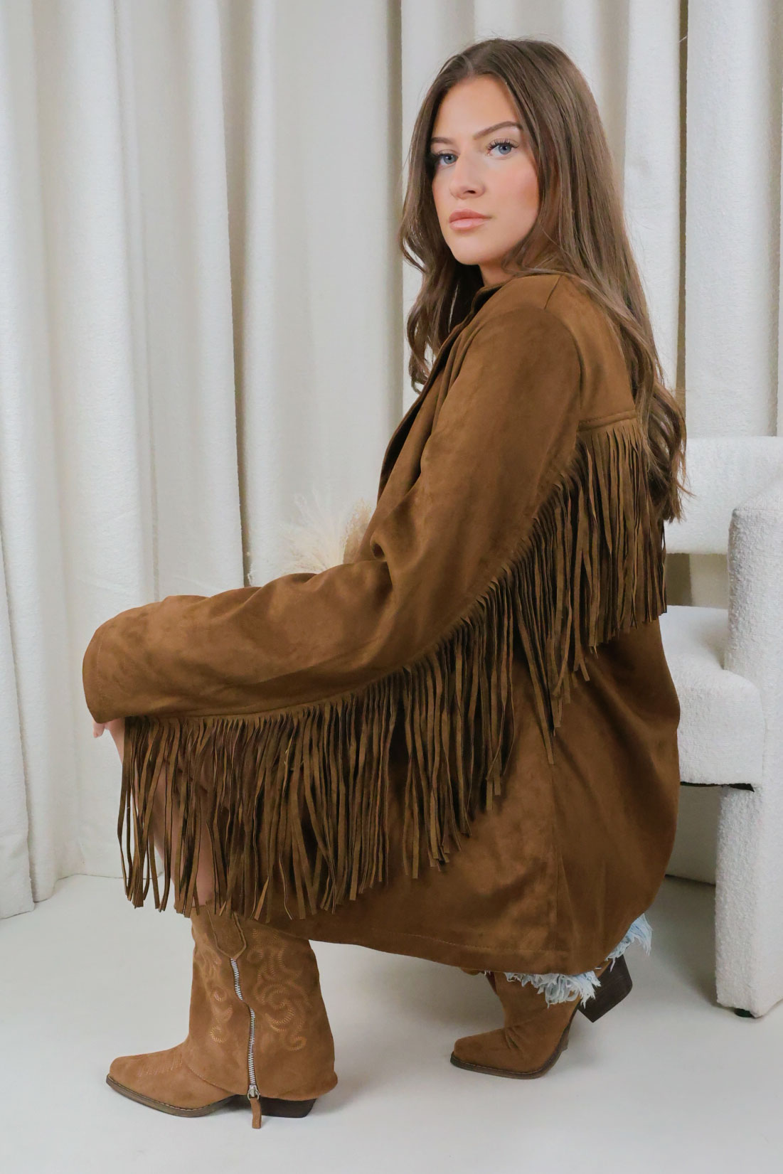 Bohemian Fringe Jacket - Choco