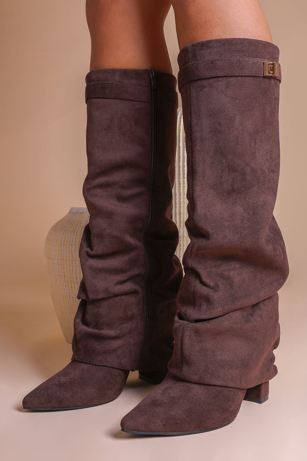 Fold over boots for women