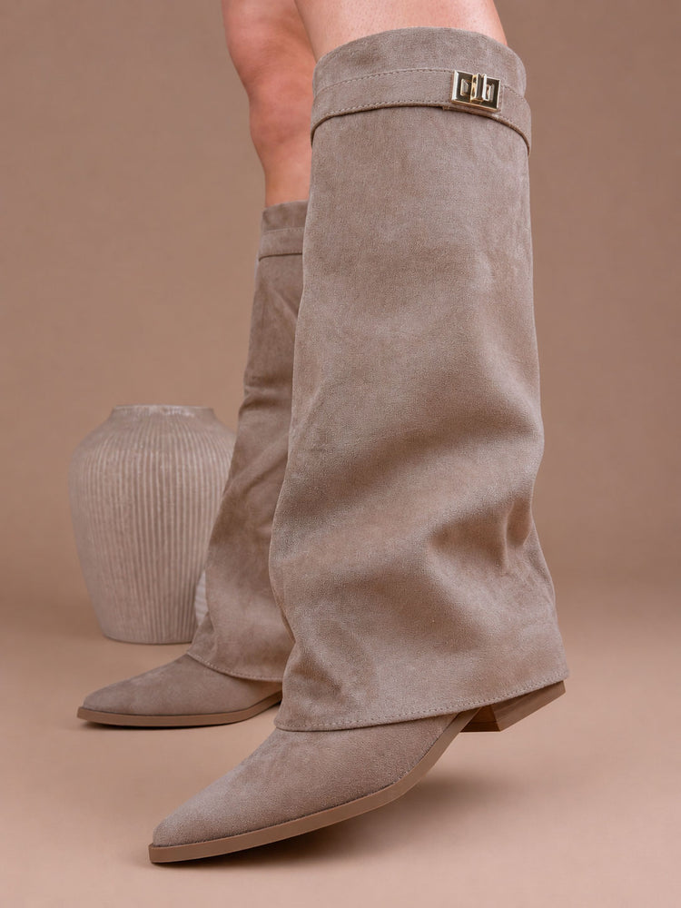 Fold over boots for women