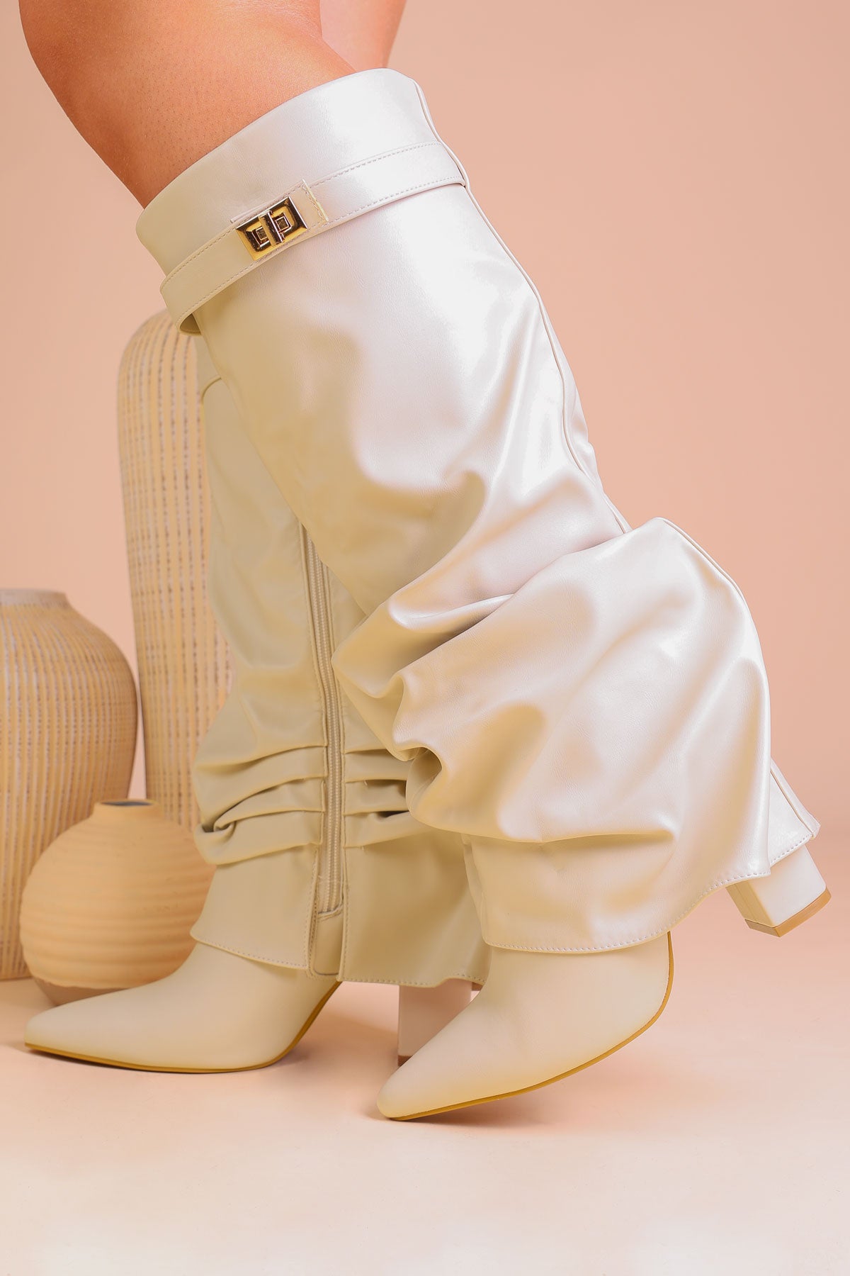 Fold over boots for women