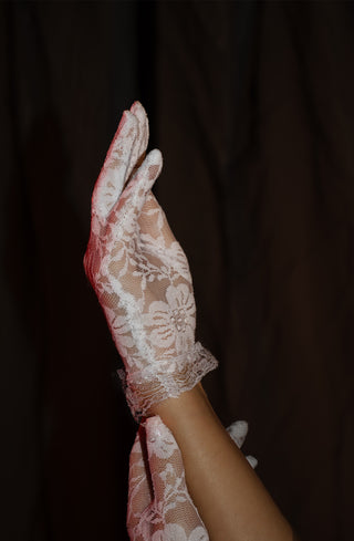 Short White Lace Halloween Fancy Dress Gloves