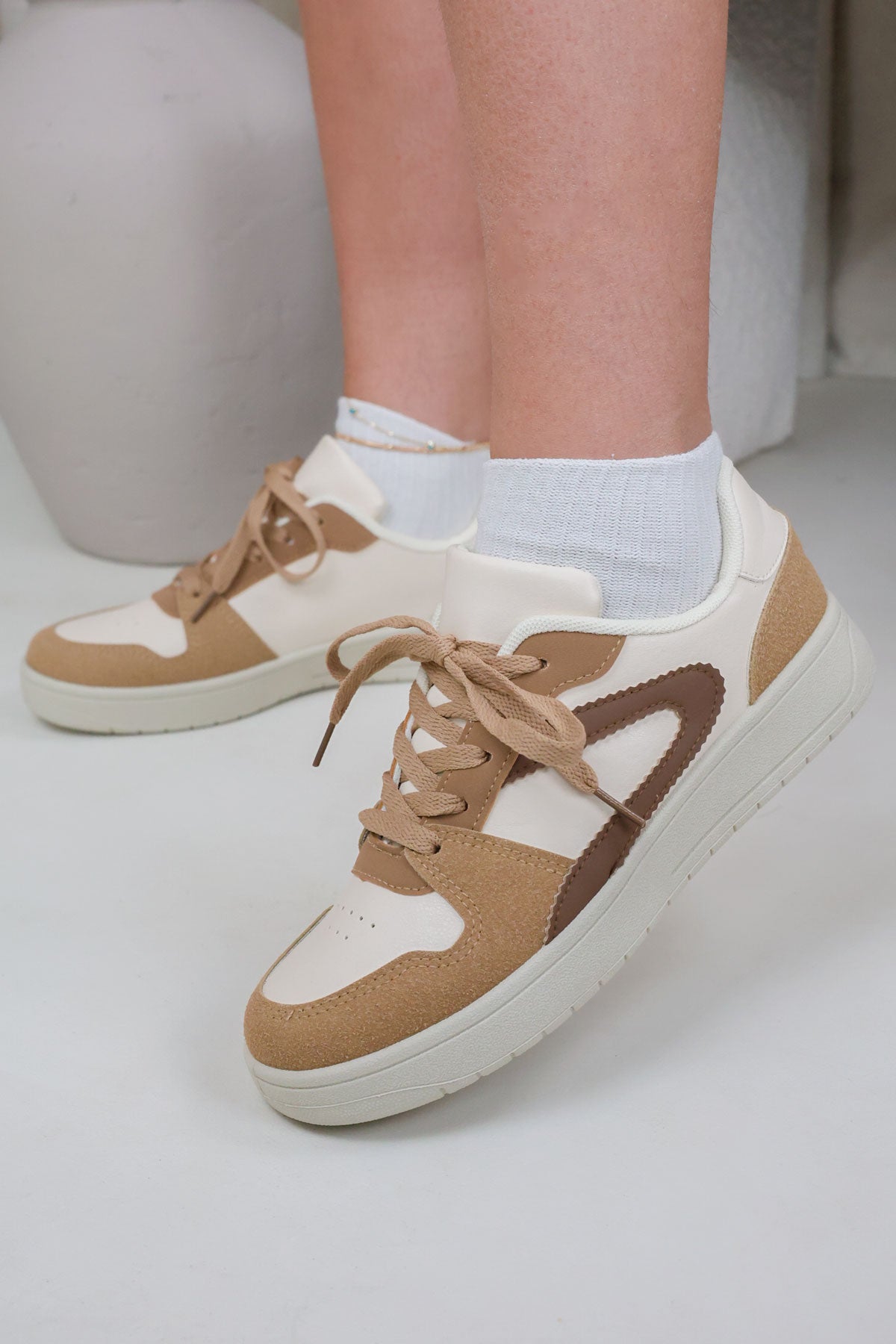 Women's Camel Patterned Lace-Up Trainers – Miss Moda Luxe