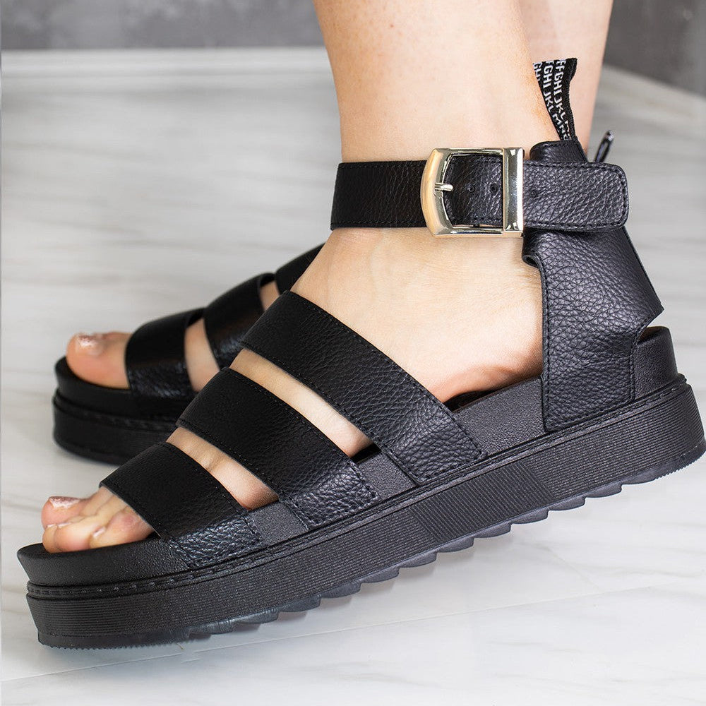 Alexis Chunky Gladiator Sandal Black