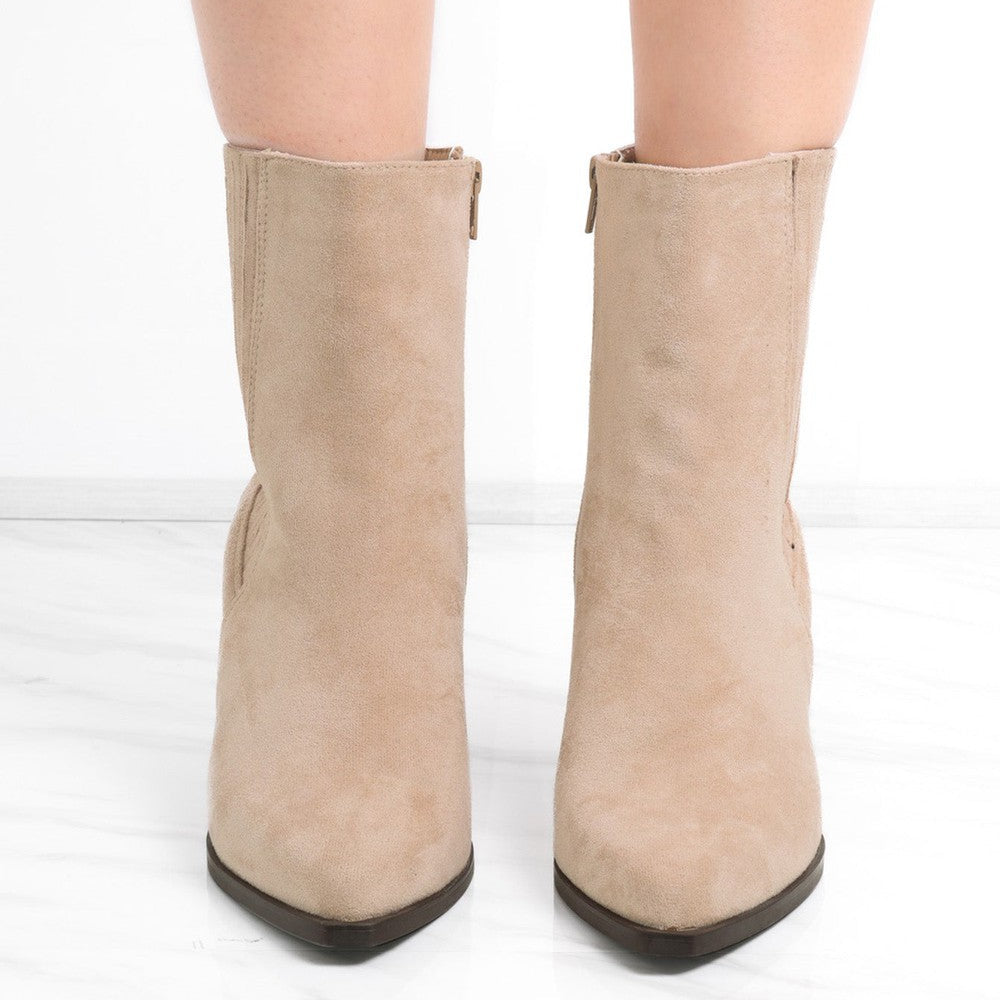 
                      
                        Beige Almond Toe Heeled Cowboy Silhouette Boot
                      
                    