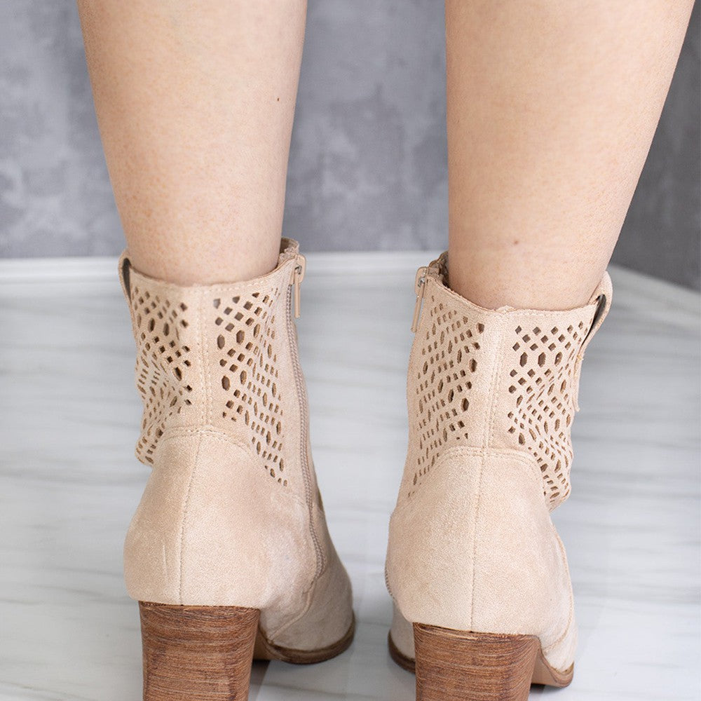 
                      
                        Beige Cut Out Ankle Length Cowboy Boot
                      
                    