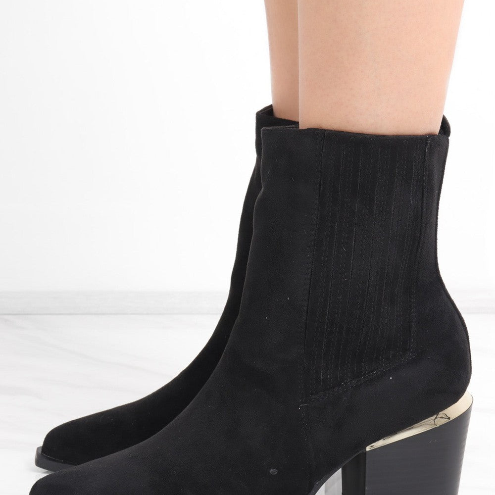 
                      
                        Black Almond Toe Heeled Cowboy Silhouette Boot
                      
                    