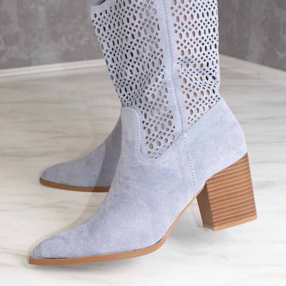 
                      
                        Blue Cut Out Heeled Calf Cowboy Boot
                      
                    