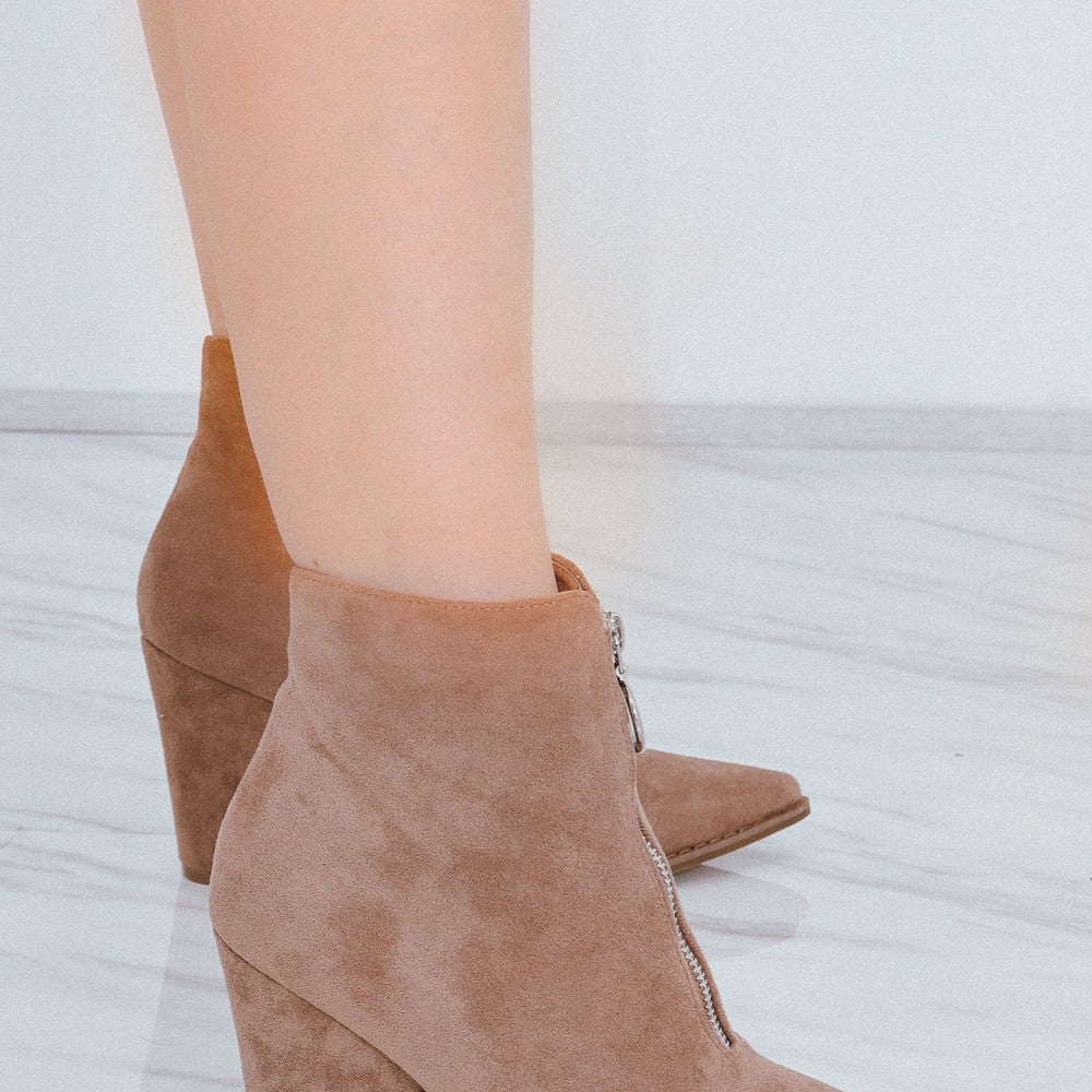 
                      
                        Camel Classic Faux Suede Zip Up Heeled Cowboy Boot
                      
                    