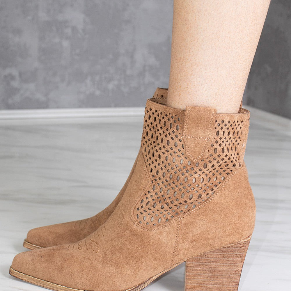 
                      
                        Camel Cut Out Ankle Length Cowboy Boot
                      
                    