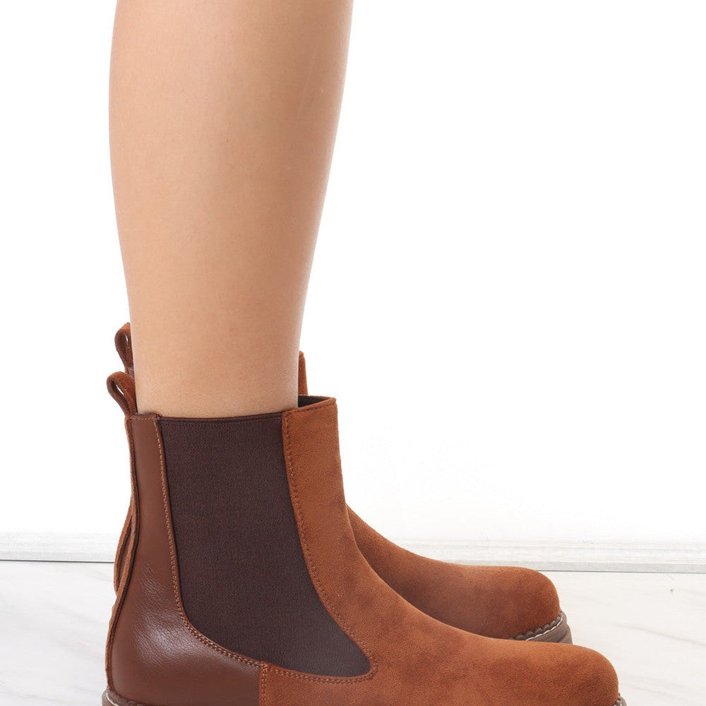 
                      
                        Camel Faux Suede Chelsea Boot With Zip Fastening
                      
                    