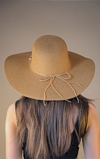 Camel Straw Western Shell Detailing Hat