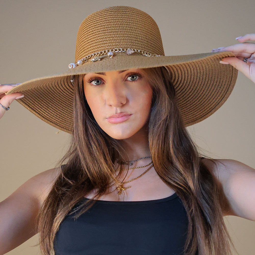 
                      
                        Camel Straw Western Shell Detailing Hat
                      
                    