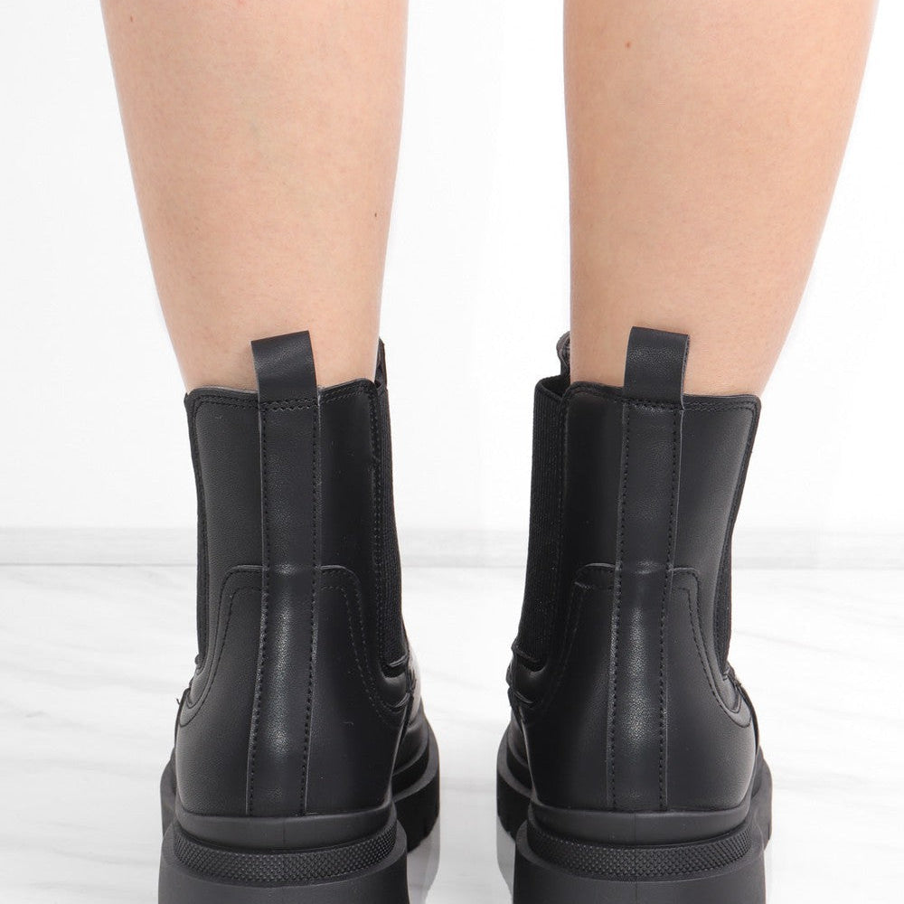 
                      
                        Chunky Platform Ankle Chelsea Boots in Black
                      
                    