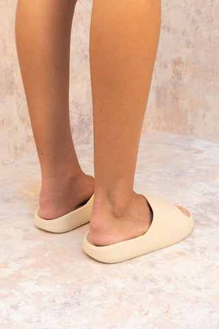 Cream Rubber Sole Slider