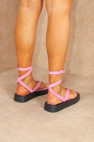 Pink Flip Flop Wrap Around Sandal