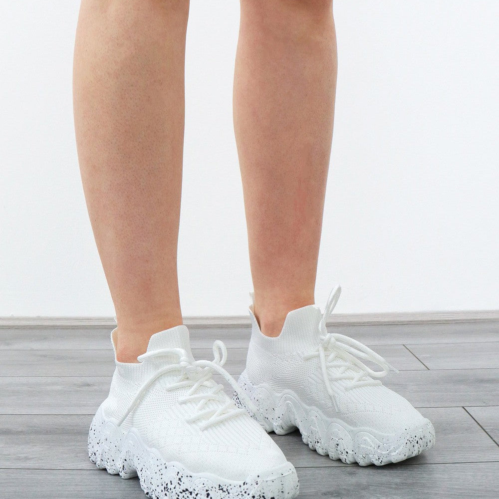 
                      
                        RUN AROUND WHITE CHUNKY SPECKLED SOLE TRAINERS
                      
                    