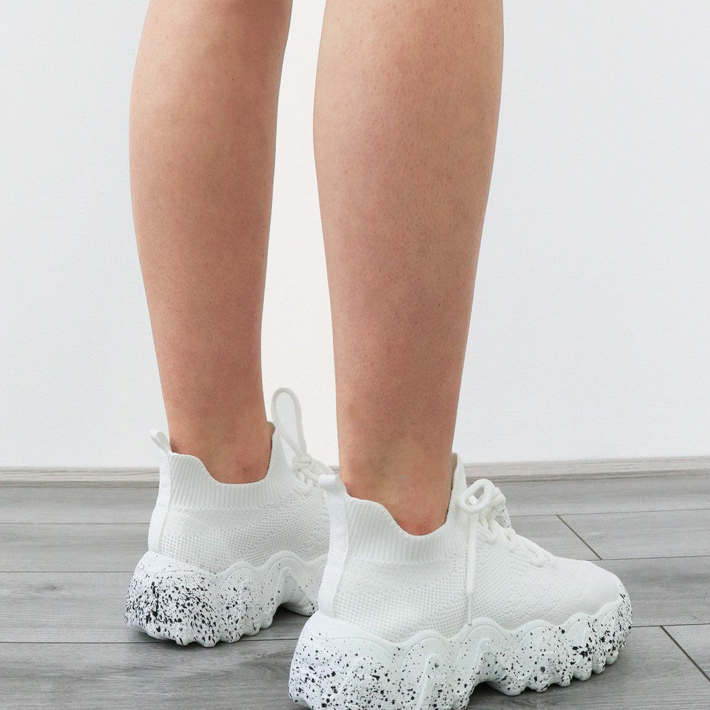 
                      
                        RUN AROUND WHITE CHUNKY SPECKLED SOLE TRAINERS
                      
                    