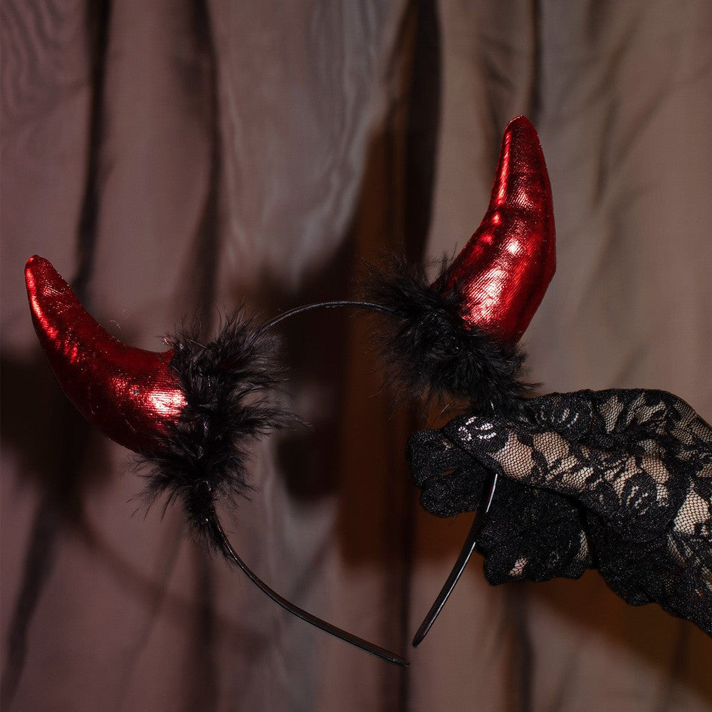 
                      
                        Red Fluffy Devil Horns Headband
                      
                    