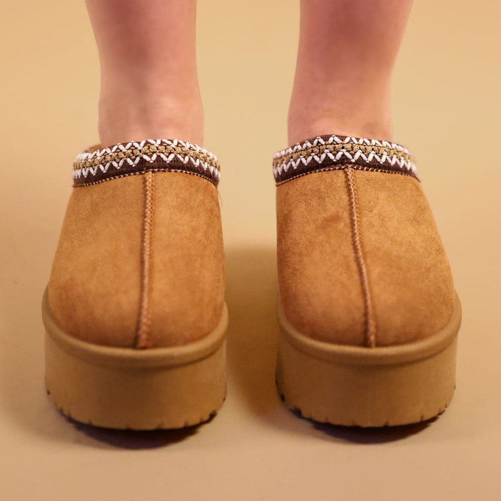 
                      
                        Chestnut Tazmin Aztec Detail Faux Fur Lining Chunky Slippers
                      
                    