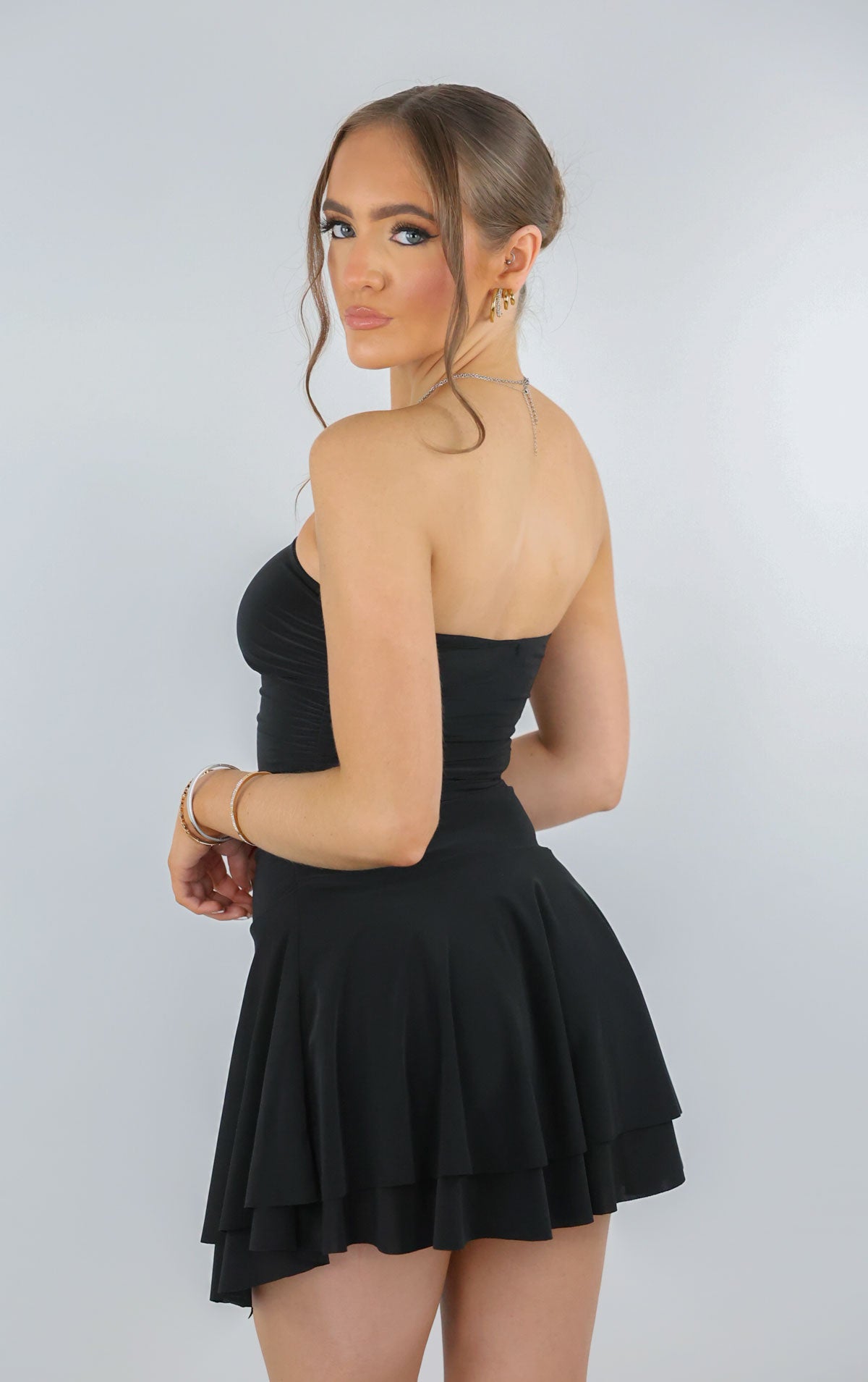 bandeau skater mini dress US 6 / POWDER BLUE