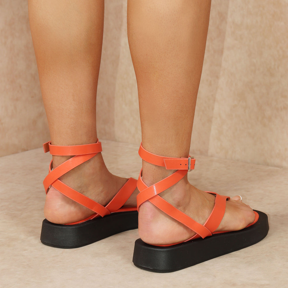 
                      
                        Orange Flip Flop Wrap Around Sandal
                      
                    