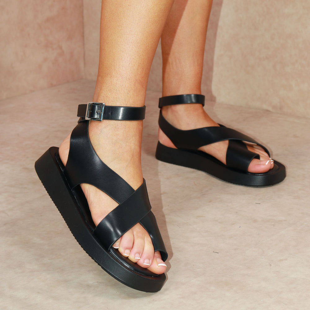 
                      
                        Chunky Gladiator Toe Loop Sandals Black
                      
                    