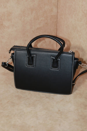 Padded Chain Detail Handbag Black