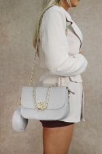 WOMEN'S GREY POUCH SHOULDER BAG